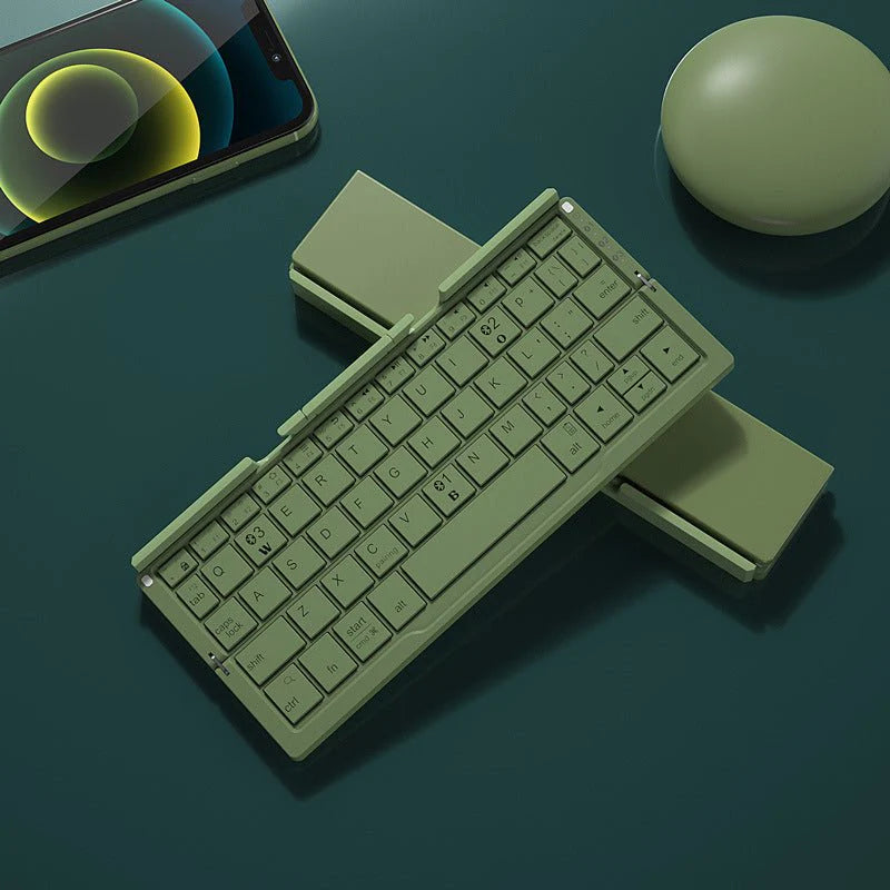 Ultra-Slim Tri-Device Bluetooth Keyboard with Foldable Stand