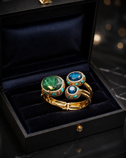 Luxury Gemstone Bypass Bangles