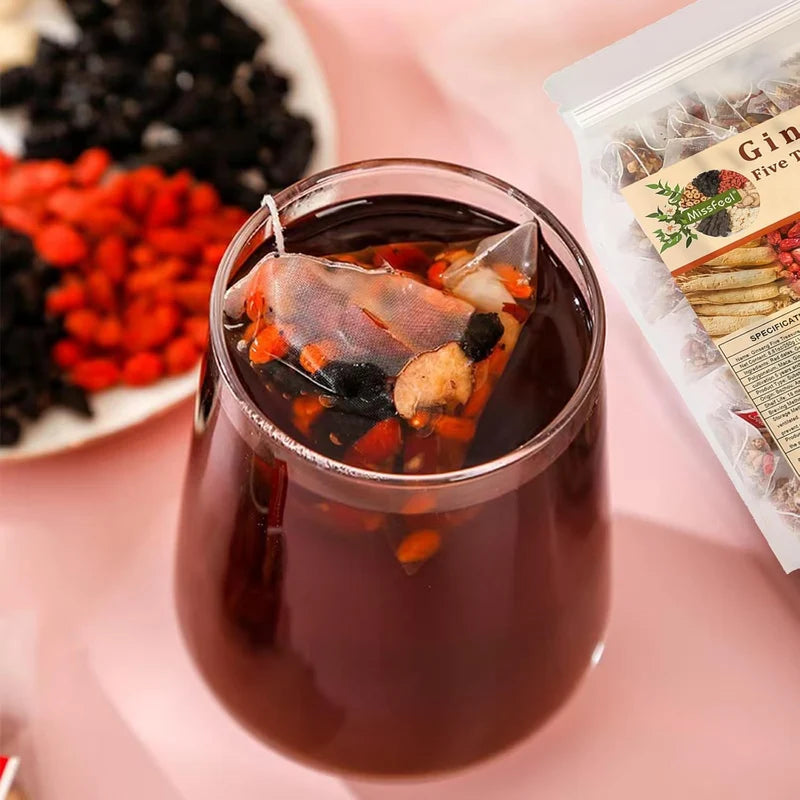 Ginseng Five Treasure Tea – Herbal Wellness Tea