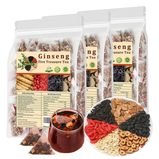 Ginseng Five Treasure Tea – Herbal Wellness Tea