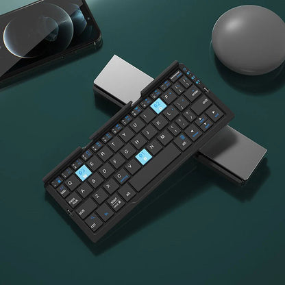 Ultra-Slim Tri-Device Bluetooth Keyboard with Foldable Stand
