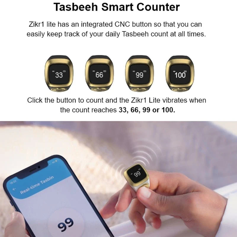 Zikr Ring – Smart Tasbeeh Ring with OLED Display