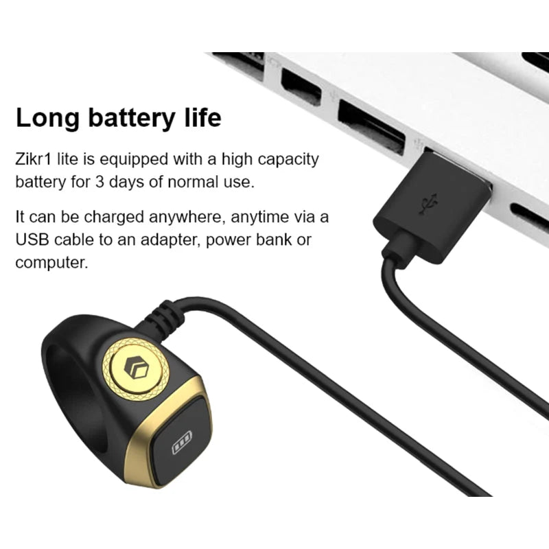 Zikr Ring – Smart Tasbeeh Ring with OLED Display